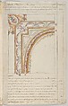 Interior Decorator’s Account Book of Hours Spent, Jules-Edmond-Charles Lachaise (French, died 1897), Pen and brown ink on ruled paper, water colors over leadpoint