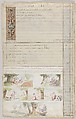 Interior Decorator’s Account Book of Hours Spent, Jules-Edmond-Charles Lachaise (French, died 1897), Pen and brown ink on ruled paper, water colors over leadpoint