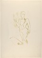 Mary Hamilton (from Le Café Concert), Henri de Toulouse-Lautrec  French, Brush and crayon lithograph printed in light olive green ink on wove paper; only state