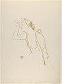 Paula Brébion (from Le Café Concert), Henri de Toulouse-Lautrec  French, Brush lithograph printed in light olive-green on wove paper; only state