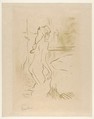 Study of a Woman, Henri de Toulouse-Lautrec  French, Brush and spatter lithograph printed in olive-green ink on japan paper; only state