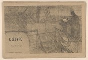 Announcement for the Théâtre de L'Oeuvre, Henri de Toulouse-Lautrec  French, Crayon and spatter transfer lithograph transferred to another plate with text added by another hand on wove paper; only state, from theatre brochure edition