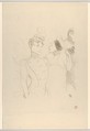 Marcelle Lender and Eva Lavalliére in a Revue at the Variétés, Henri de Toulouse-Lautrec  French, Crayon lithograph printed in olive green on wove paper; only state