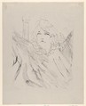 Sarah Bernhardt, Henri de Toulouse-Lautrec (French, Albi 1864–1901 Saint-André-du-Bois), Crayon lithograph on china paper