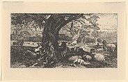 The Park, Richard Ansdell British, Etching