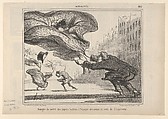 Danger de Porter des Jupes-Ballons, Plate 26 of La Crinolomanie, published in le Charivari, April 3, 1857, Honoré Daumier French, Lithograph
