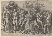 Bacchanal with Wine Vat, Andrea Mantegna Italian, Engraving