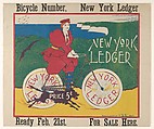 New York Ledger: Bicycle Number, Henry Brevoort Eddy  American, Lithograph