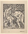 Adam and Eve (Labour: Whan Adam Delved and Eve Span, Who Was Then the Gentleman?), Sir Edward Burne-Jones British, Process print