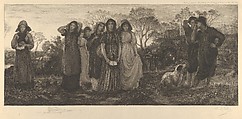 The Evening Hymn, Charles-Albert Waltner French, Etching on chine collé; remarque proof