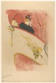 The Box with the Gilded Mask, Henri de Toulouse-Lautrec (French, Albi 1864–1901 Saint-André-du-Bois), Crayon, brush, and spatter lithograph with scraper printed in five colors on imitation japan paper; only state