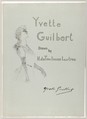 Cover - Yvette Guilbert, Henri de Toulouse-Lautrec  French, Lithograph on blue wove paper