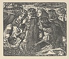 Mythic Uther's Deeply Wounded Son (King Arthur and the Weeping Queens) (Illustration for "The Palace of Art" in Tennyson's Poems, New York, 1903), Dante Gabriel Rossetti  British, Wood engraving