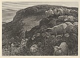 On the Hill Side (Our English Coasts, 1852), from "The Art Journal", William Holman Hunt  British, Etching and engraving on chine collé; proof