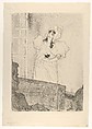 Miss May Belfort (Medium Plate), Henri de Toulouse-Lautrec  French, Crayon, brush, and spatter lithograph printed in dark olive green on wove paper; only state