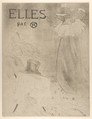 Elles (portfolio cover), Henri de Toulouse-Lautrec (French, Albi 1864–1901 Saint-André-du-Bois), Crayon, brush and spatter lithograph printed in brown-black on laid japan paper, folded in outer margins and center to make cover; first of three states