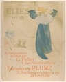 Elles (poster for 1896 exhibition at La Plume), Henri de Toulouse-Lautrec French, Crayon, brush, and spatter lithograph printed in four colors on beige wove paper; third state of three (poster edition)