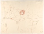 Serving Breakfast (Madame Baron and Mademoiselle Popo), Henri de Toulouse-Lautrec (French, Albi 1864–1901 Saint-André-du-Bois), Lithograph printed in red chalk on wove paper