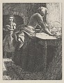 The Parable of the Leaven (The Parables of Our Lord and Saviour Jesus Christ), Sir John Everett Millais British, Wood engraving; proof