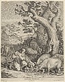 The Prodigal Son, Pieter de Jode II Flemish, Engraving