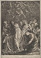 The Entombment, from The Passion of Christ, plate 23, Grégoire Huret French, Engraving
