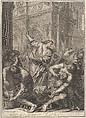 Christ Driving the Merchants from the Temple, from The Passion of Christ, plate 3, Grégoire Huret  French, Engraving