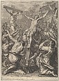 Christ on Raised on the Cross, from The Passion of Christ, plate 19, Grégoire Huret French, Engraving