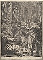 Christ Before Caiaphas, from The Passion of Christ, plate 10, Grégoire Huret  French, Engraving