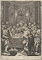 The Last Supper, from The Passion of Christ, plate 5, Grégoire Huret French, Engraving