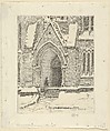 Church Doorway, Snow, Childe Hassam  American, Etching