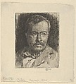 C.H. (Self-Portrait), Childe Hassam  American, Etching with plate tone