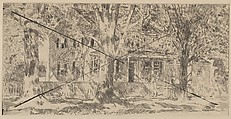 House on the Main Street, Easthampton, Childe Hassam American, Etching; proof from cancelled plate