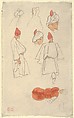 Seven Studies of Moroccan Men's Costume, Eugène Delacroix  French, Watercolor over graphite