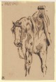 Goetz van Berlichingen's Horse, Eugène Delacroix (French, Charenton-Saint-Maurice 1798–1863 Paris), Pen and iron gall ink
