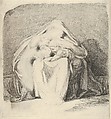 Mother and children, or Night and Her Children Aither and Hemera (Hesiod, Theogony), William Young Ottley British, Soft-ground etching; unfinished
