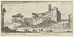 View of the Capitoline Hill in Rome from the East, Israel Silvestre  French, Etching