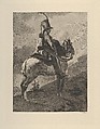 Trumpeter of the Hussars on Horseback, Charles Courtry (French, Paris 1846–1897 Paris), Etching