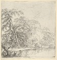 Landscape with a herdsmen, Salvator Rosa Italian, Etching and drypoint