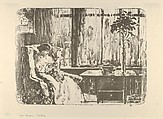The Broad Curtain (Mrs. Hassam Knitting), Childe Hassam  American, Lithotint; from an edition of 55