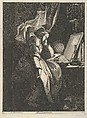 Melancholy (Melancolia), Theodor Matham Dutch, Etching and engraving