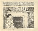 The White Mantel (Holley House, Cos Cob), Childe Hassam American, Etching with plate tone
