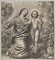 Virgin and Child Surrounded by Cherubs' Heads, Grégoire Huret  French, Engraving