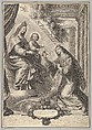 St. Barbara Before the Virgin and Child, Grégoire Huret French, Engraving