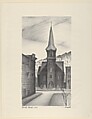 Danish Church, San Francisco, Marguerite Redman Dorgeloh American, Lithograph