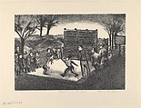 Handball in Brooklyn, David Feinstein  American, Lithograph