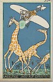 Bloodless Giraffe Hunt (Unblutige Jagd auf Giraffen), Moriz Jung  Austrian, Color lithograph