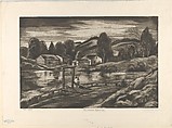 Summer Evening, Emil Ganso American, born Germany, Soft-ground etching, drypoint, aquatint