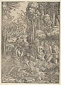 Diana turning Actaeon into a stag, Giovanni Battista Palumba Italian, Woodcut