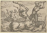 Battle Between a Centaur and a Triton with a Triton, Jusepe de Ribera (called Lo Spagnoletto)  Spanish, Etching