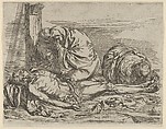The Virgin, Saint John the Baptist, and Mary Magdalene weeping over Christ's dead body
, Jusepe de Ribera (called Lo Spagnoletto)  Spanish, Etching and drypoint; second state of two (Brown)